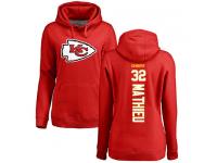 #32 Tyrann Mathieu Red Football Backer Women's Kansas City Chiefs Pullover Hoodie