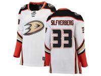 #33 Breakaway Jakob Silfverberg Women's White NHL Jersey - Away Anaheim Ducks