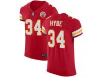 #34 Elite Carlos Hyde Red Football Home Men's Jersey Kansas City Chiefs Vapor Untouchable