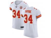 #34 Elite Carlos Hyde White Football Road Men's Jersey Kansas City Chiefs Vapor Untouchable