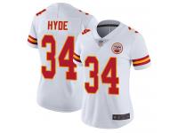 #34 Limited Carlos Hyde White Football Road Women's Jersey Kansas City Chiefs Vapor Untouchable