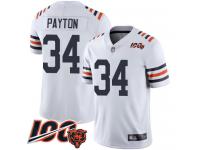 #34 Limited Walter Payton White Football Men's Jersey Chicago Bears 100th Season