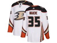 #35 Adidas Authentic Jean-Sebastien Giguere Youth White NHL Jersey - Away Anaheim Ducks