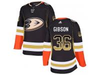 #36 Adidas Authentic John Gibson Men's Black NHL Jersey - Anaheim Ducks Drift Fashion