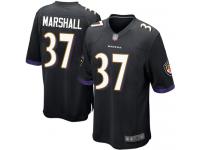 #37 Baltimore Ravens Iman Marshall Game Youth Alternate Black Jersey Football