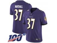 #37 Limited Iman Marshall Purple Football Home Men's Jersey Baltimore Ravens Vapor Untouchable 100th Season