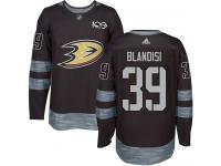 #39 Adidas Authentic Joseph Blandisi Men's Black NHL Jersey - Anaheim Ducks 1917-2017 100th Anniversary
