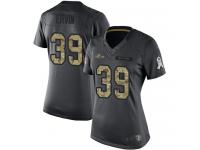 #39 Limited Tyler Ervin Black Football Women's Jersey Baltimore Ravens 2016 Salute to Service