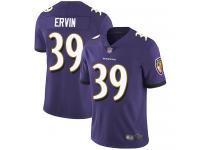 #39 Limited Tyler Ervin Purple Football Home Men's Jersey Baltimore Ravens Vapor Untouchable