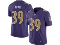 #39 Limited Tyler Ervin Purple Football Men's Jersey Baltimore Ravens Rush Vapor Untouchable