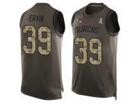 #39 Tyler Ervin Green Football Men's Jersey Baltimore Ravens Salute to Service Tank Top