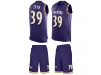 #39 Tyler Ervin Purple Football Men's Jersey Baltimore Ravens Tank Top Suit