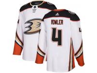 #4 Adidas Authentic Cam Fowler Men's White NHL Jersey - Away Anaheim Ducks
