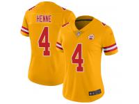 #4 Limited Chad Henne Gold Football Women's Jersey Kansas City Chiefs Inverted Legend Vapor Rush