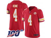 #4 Limited Chad Henne Red Football Home Youth Jersey Kansas City Chiefs Vapor Untouchable 100th Season