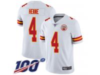 #4 Limited Chad Henne White Football Road Men's Jersey Kansas City Chiefs Vapor Untouchable 100th Season