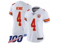 #4 Limited Chad Henne White Football Road Women's Jersey Kansas City Chiefs Vapor Untouchable 100th Season
