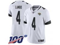 #4 Limited Josh Lambo White Football Road Youth Jersey Jacksonville Jaguars Vapor Untouchable 100th Season