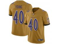 #40 Limited Kenny Young Gold Football Women's Jersey Baltimore Ravens Inverted Legend Vapor Rush