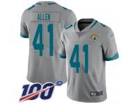 #41 Limited Josh Allen Silver Football Youth Jersey Jacksonville Jaguars Inverted Legend 100th Season