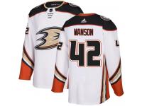 #42 Adidas Authentic Josh Manson Youth White NHL Jersey - Away Anaheim Ducks