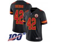 #42 Limited Anthony Sherman Black Football Men's Jersey Kansas City Chiefs Rush Vapor Untouchable 100th Season
