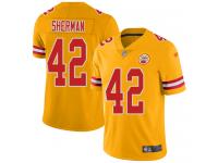 #42 Limited Anthony Sherman Gold Football Men's Jersey Kansas City Chiefs Inverted Legend Vapor Rush