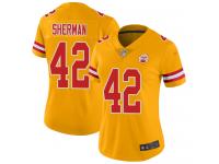 #42 Limited Anthony Sherman Gold Football Women's Jersey Kansas City Chiefs Inverted Legend Vapor Rush