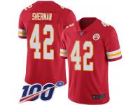 #42 Limited Anthony Sherman Red Football Home Men's Jersey Kansas City Chiefs Vapor Untouchable 100th Season