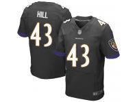 #43 Baltimore Ravens Justice Hill Elite Men's Alternate Black Jersey Football