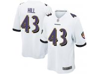 #43 Baltimore Ravens Justice Hill Game Youth Road White Jersey Football