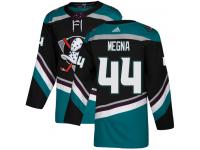 #44 Adidas Authentic Jaycob Megna Men's Black Teal NHL Jersey - Alternate Anaheim Ducks