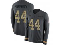 #44 Limited Marlon Humphrey Black Football Men's Jersey Baltimore Ravens Salute to Service Therma Long Sleeve