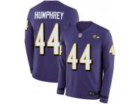#44 Limited Marlon Humphrey Purple Football Men's Jersey Baltimore Ravens Therma Long Sleeve