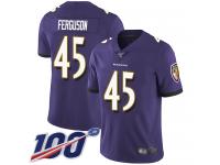 #45 Limited Jaylon Ferguson Purple Football Home Youth Jersey Baltimore Ravens Vapor Untouchable 100th Season