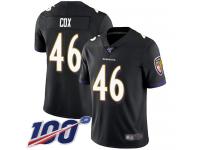 #46 Limited Morgan Cox Black Football Alternate Youth Jersey Baltimore Ravens Vapor Untouchable 100th Season