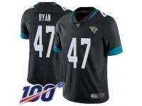 #47 Limited Jake Ryan Black Football Home Youth Jersey Jacksonville Jaguars Vapor Untouchable 100th Season