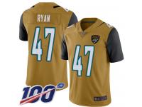 #47 Limited Jake Ryan Gold Football Youth Jersey Jacksonville Jaguars Rush Vapor Untouchable 100th Season