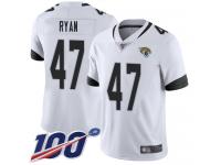 #47 Limited Jake Ryan White Football Road Youth Jersey Jacksonville Jaguars Vapor Untouchable 100th Season