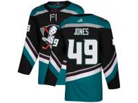 #49 Adidas Authentic Max Jones Youth Black Teal NHL Jersey - Alternate Anaheim Ducks