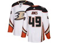 #49 Adidas Authentic Max Jones Youth White NHL Jersey - Away Anaheim Ducks