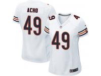 #49 Sam Acho Chicago Bears Road Jersey _ Nike Women's White NFL Game
