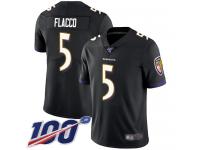 #5 Limited Joe Flacco Black Football Alternate Men's Jersey Baltimore Ravens Vapor Untouchable 100th Season