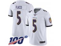 #5 Limited Joe Flacco White Football Road Men's Jersey Baltimore Ravens Vapor Untouchable 100th Season