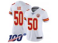 #50 Limited Darron Lee White Football Road Women's Jersey Kansas City Chiefs Vapor Untouchable 100th Season