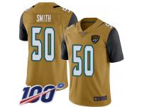 #50 Limited Telvin Smith Gold Football Youth Jersey Jacksonville Jaguars Rush Vapor Untouchable 100th Season