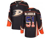 #51 Adidas Authentic Blake McLaughlin Men's Black NHL Jersey - Anaheim Ducks USA Flag Fashion