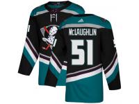 #51 Adidas Authentic Blake McLaughlin Youth Black Teal NHL Jersey - Alternate Anaheim Ducks