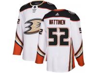 #52 Adidas Authentic Julius Nattinen Youth White NHL Jersey - Away Anaheim Ducks