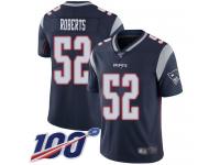 #52 Limited Elandon Roberts Navy Blue Football Home Men's Jersey New England Patriots Vapor Untouchable 100th Season